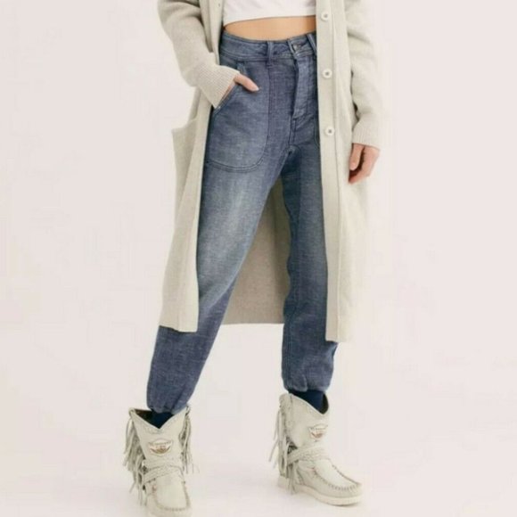 Stylish Blue Denim Women's Pants - Picture 1 of 15